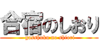 合宿のしおり ( gasshuku no shiori)