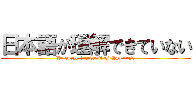 日本語が理解できていない (He doesn't understand Japanese)