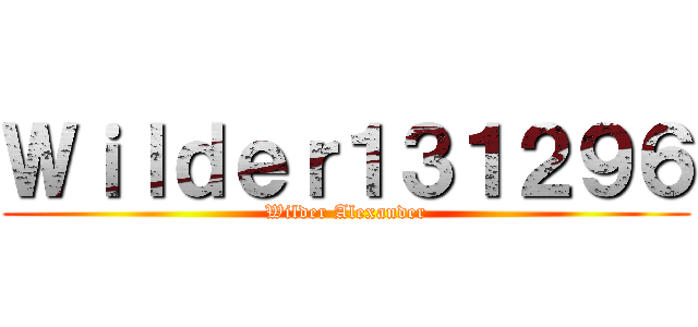 Ｗｉｌｄｅｒ１３１２９６ (Wilder Alexander)