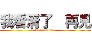 我看清了  再見 (I love you but....)