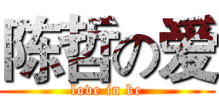 陈哲の爱 (love in ke)