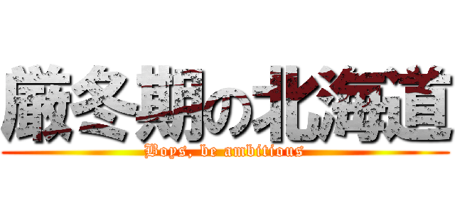 厳冬期の北海道 (Boys, be ambitious)