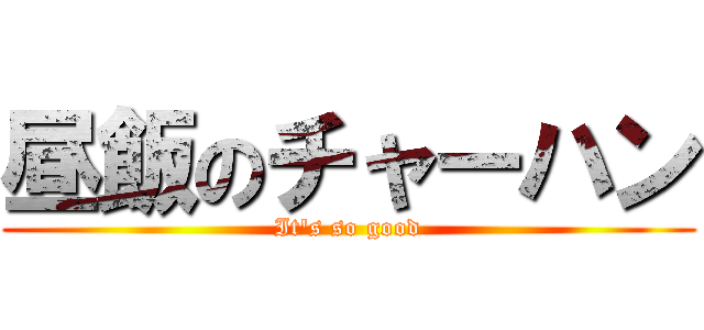 昼飯のチャーハン (It's so good)