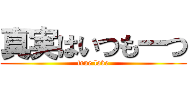 真実はいつも一つ (true love)