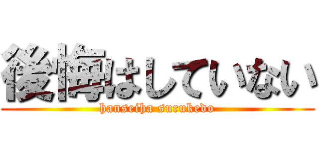 後悔はしていない (hanseiha surukedo)