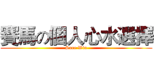 賽馬の個人心水選擇 (Sure Win)