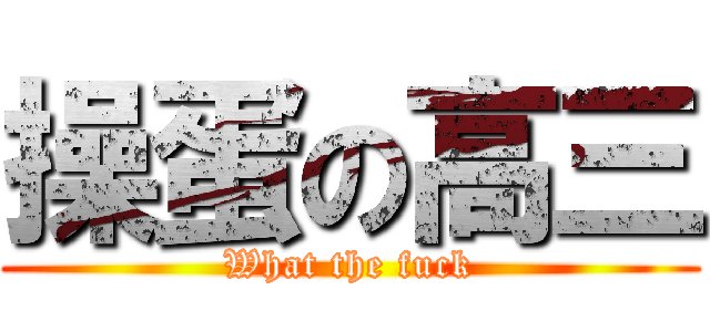 操蛋の高三 (What the fuck)