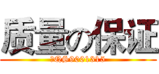 质量の保证 (国QS9001315)
