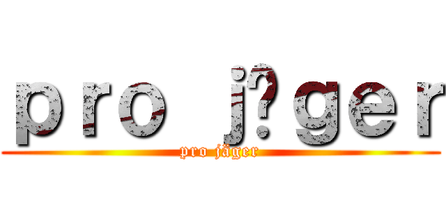 ｐｒｏ ｊäｇｅｒ (pro jäger)