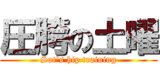 圧胯の土曜 (Sat\'s hip training)