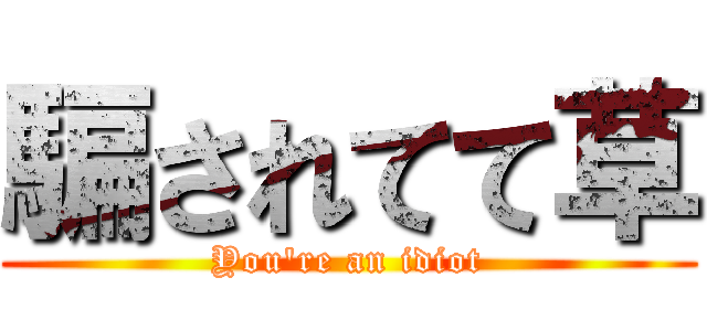 騙されてて草 (You're an idiot)