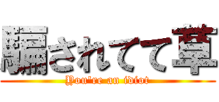 騙されてて草 (You're an idiot)