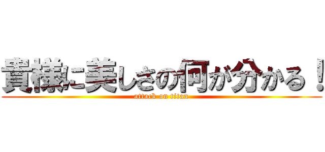 貴様に美しさの何が分かる！ (attack on titan)