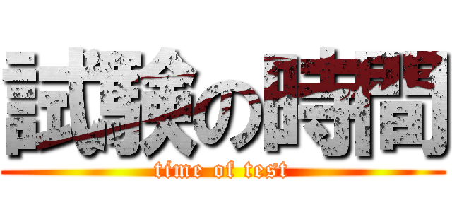 試験の時間 (time of test)