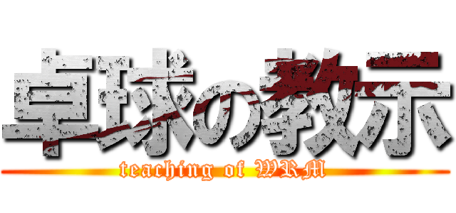 卓球の教示 (teaching of WRM)