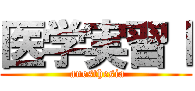 医学実習Ⅰ ( anesthesia)