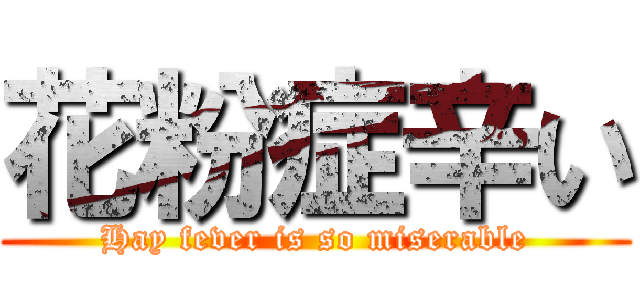 花粉症辛い (Hay fever is so miserable)