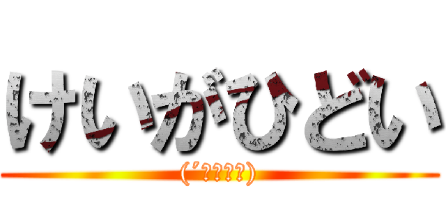 けいがひどい ((´；ω；｀))