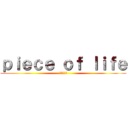 ｐｉｅｃｅ ｏｆ ｌｉｆｅ (人生の一部)