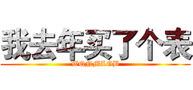 我去年买了个表 (WQNMLGB)