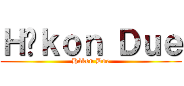 Ｈåｋｏｎ Ｄｕｅ (Håkon Due)