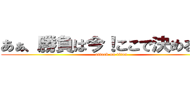 あぁ、勝負は今！ここで決める…！ (attack on titan)