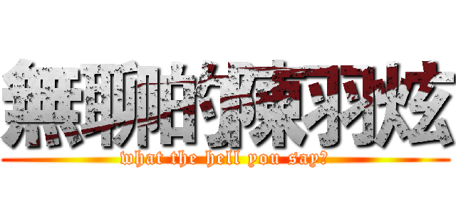 無聊的陳羽炫 (what the hell you say?)