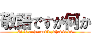 敬語ですが何か (It is an honorific,what is it?)