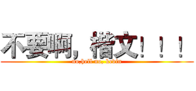 不要啊，楷文！！！ (no,hell no, kevin)