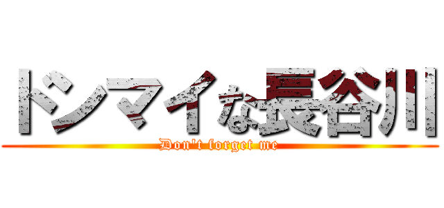 ドンマイな長谷川 (Don't forget me)