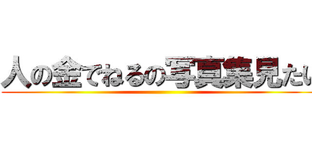 人の金でねるの写真集見たい ()