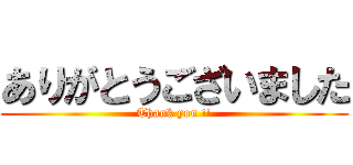 ありがとうございました (Thank you !!)