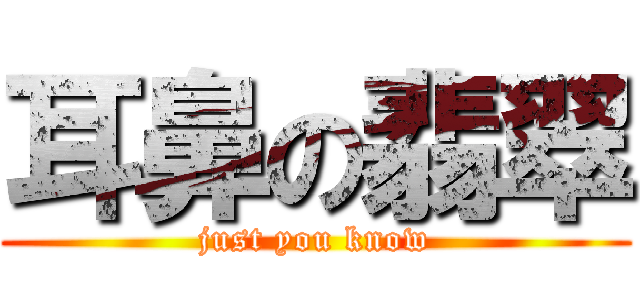 耳鼻の翡翠 (just you know)