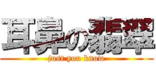 耳鼻の翡翠 (just you know)