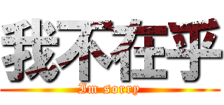 我不在乎 (Im sorry)