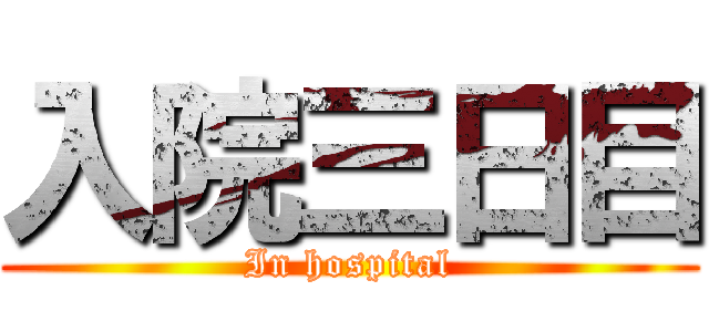 入院三日目 (In hospital)