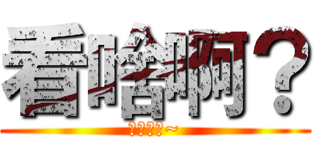 看啥啊？ (不爽打过~)