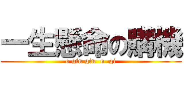 一生懸命の購機 (o gin gin  o  gi)