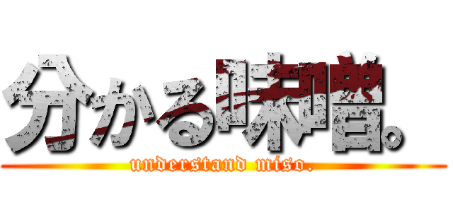 分かる味噌。 (understand miso.)
