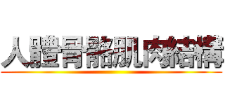 人體骨骼肌肉結構 ()