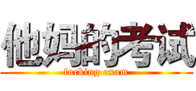 他妈的考试 (fucking exam)