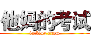 他妈的考试 (fucking exam)