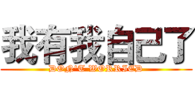 我有我自己了 (DON'T WORRIED)