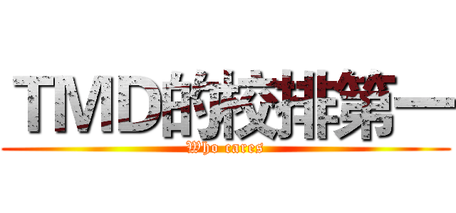 ＴＭＤ的校排第一 (Who cares)