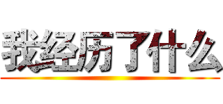 我经历了什么 ()