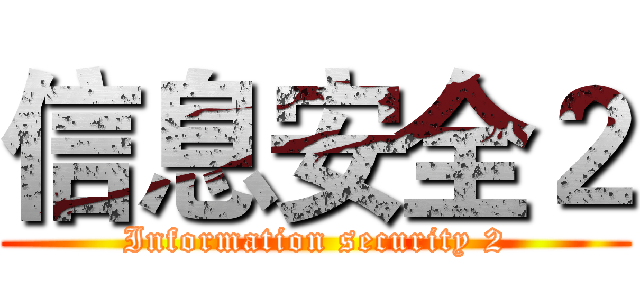 信息安全２ (Information security 2)