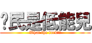 憨民是低能兒 (What the fuck！？)