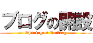 ブログの開設 (Opening of the blog)