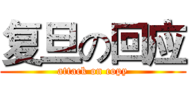 复旦の回应 (attack on copy)