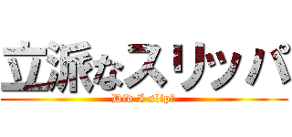 立派なスリッパ (Did I slip?)